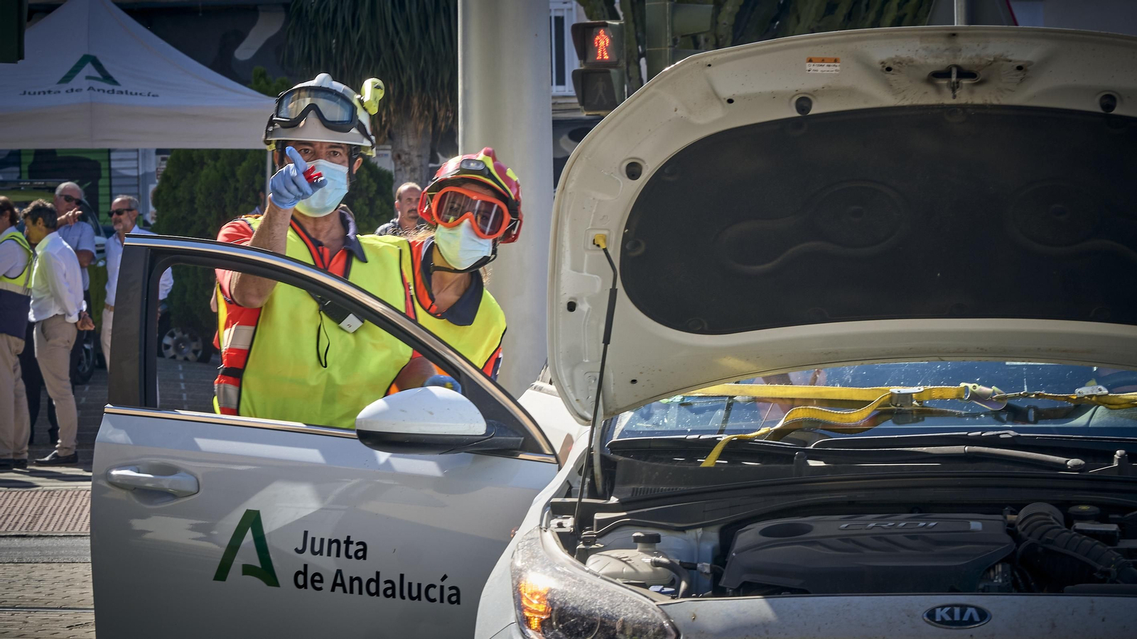 Simulacro de accidente del tranvía en San Fernando