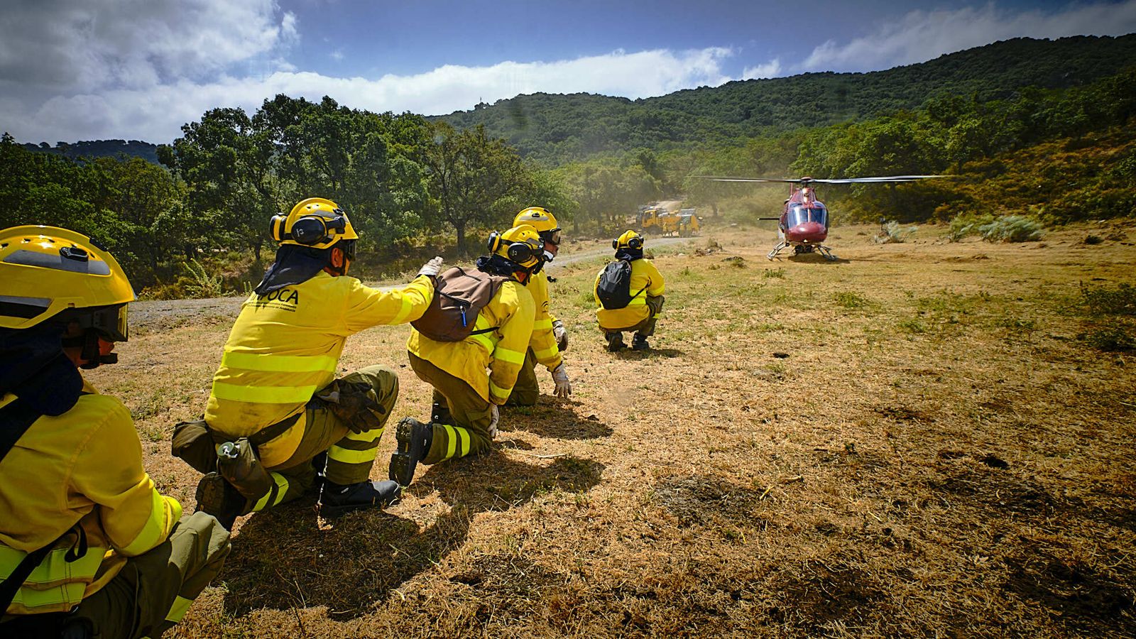 Simulacro de incendio del CEDEFO de Algodonales.