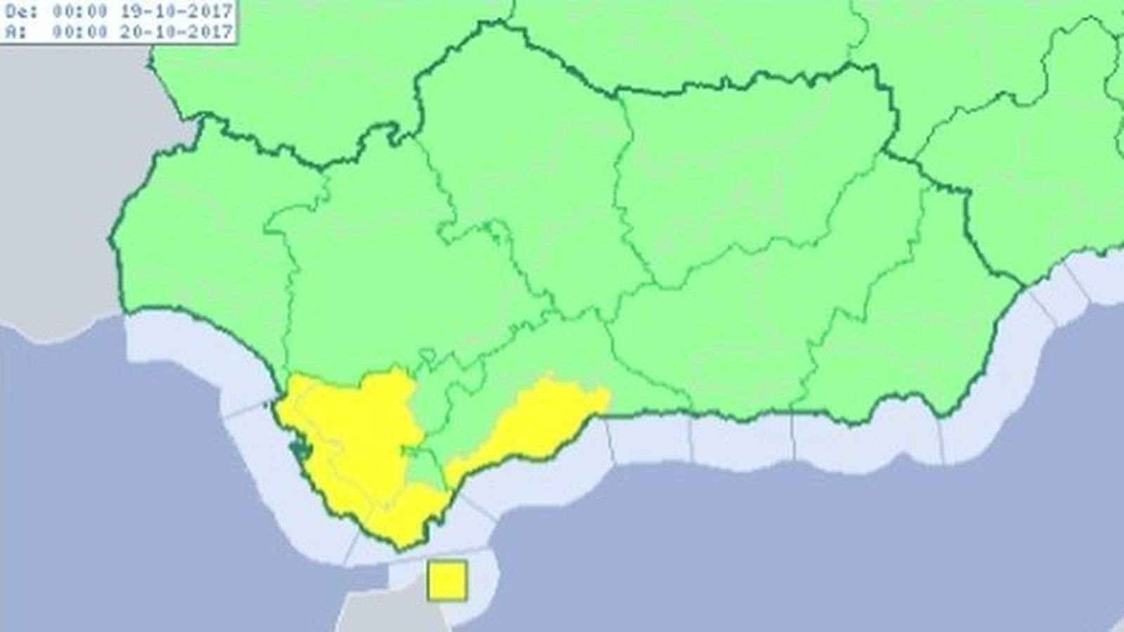 Mapa de alertas de la Aemet.