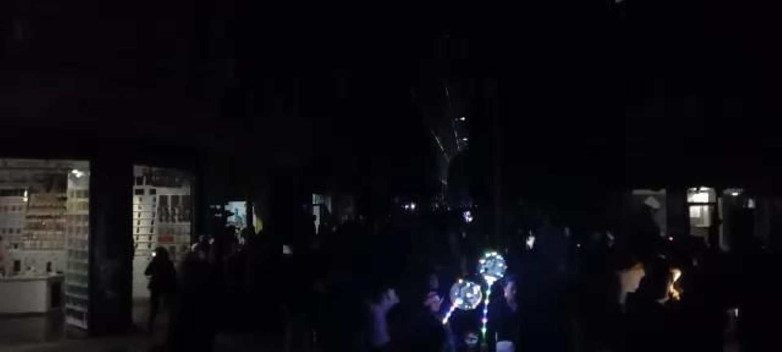 Un momento del apagón en la zona centro de la capital.