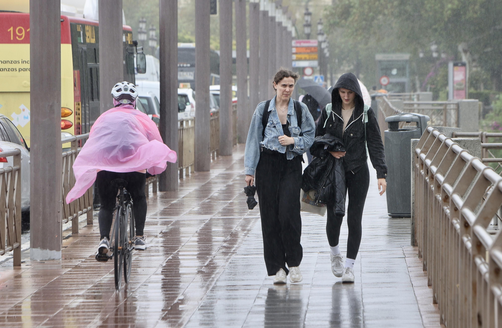 Temporal de lluvia y viento en Sevilla