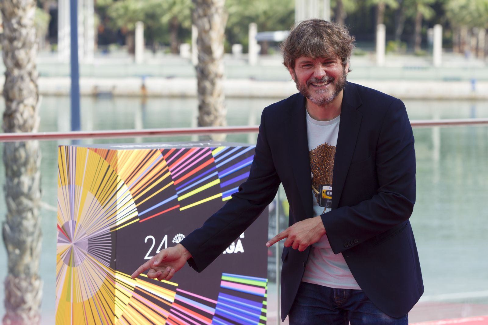 Salva Reina posa ante los medios, este sábado, en el Festival de Málaga.