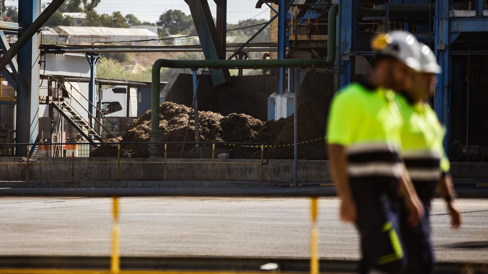Pulpa de remolacha en la fábrica de Jerez, afectada según COAG por reitiradas averías.