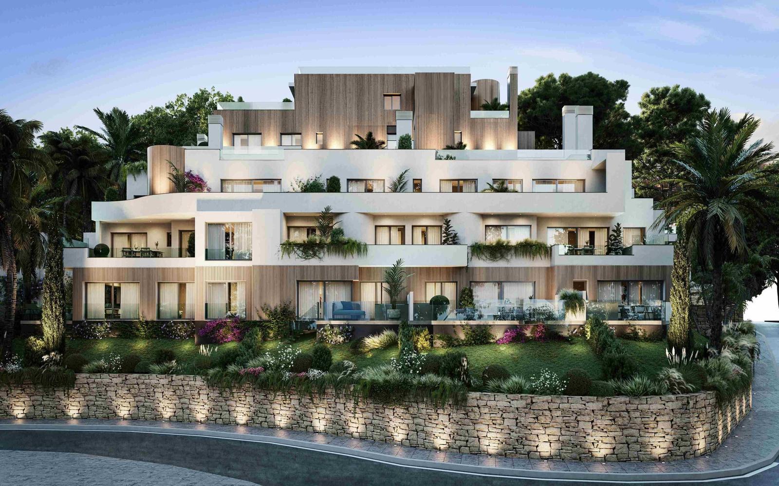 Infografía del futuro Residencial GS Royal River en Marbella.