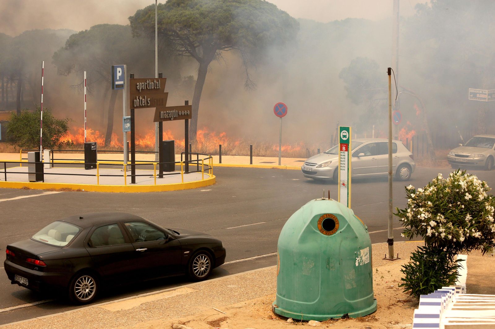 Las consecuencias del incendio en Mazagón
