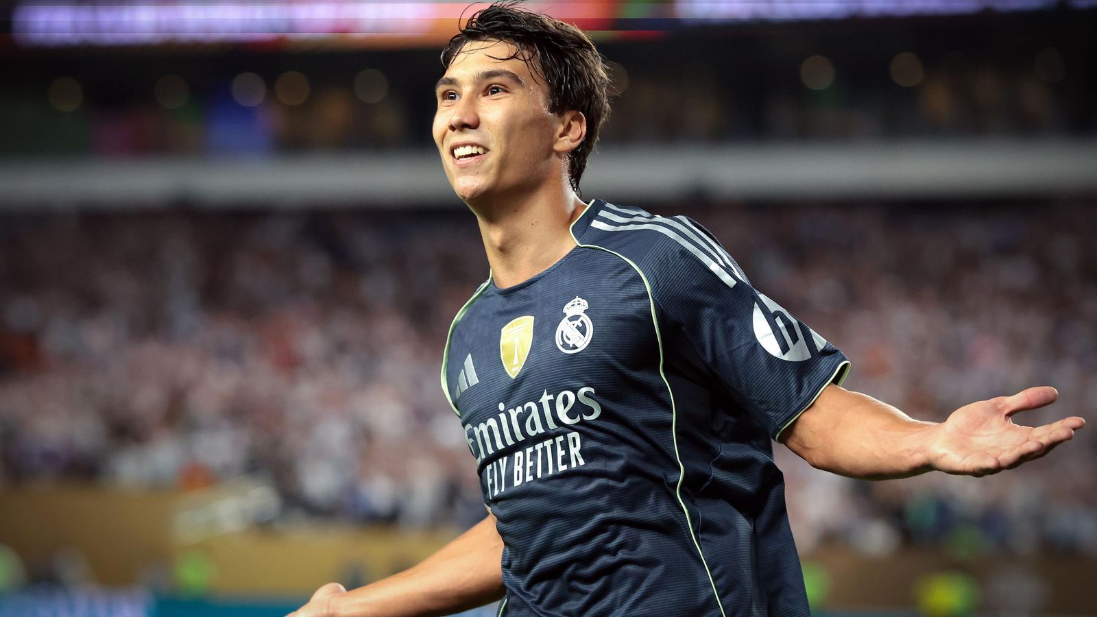 Gonzalo García, jugador del Real Madrid, celebrando uno de sus goles este Mundial