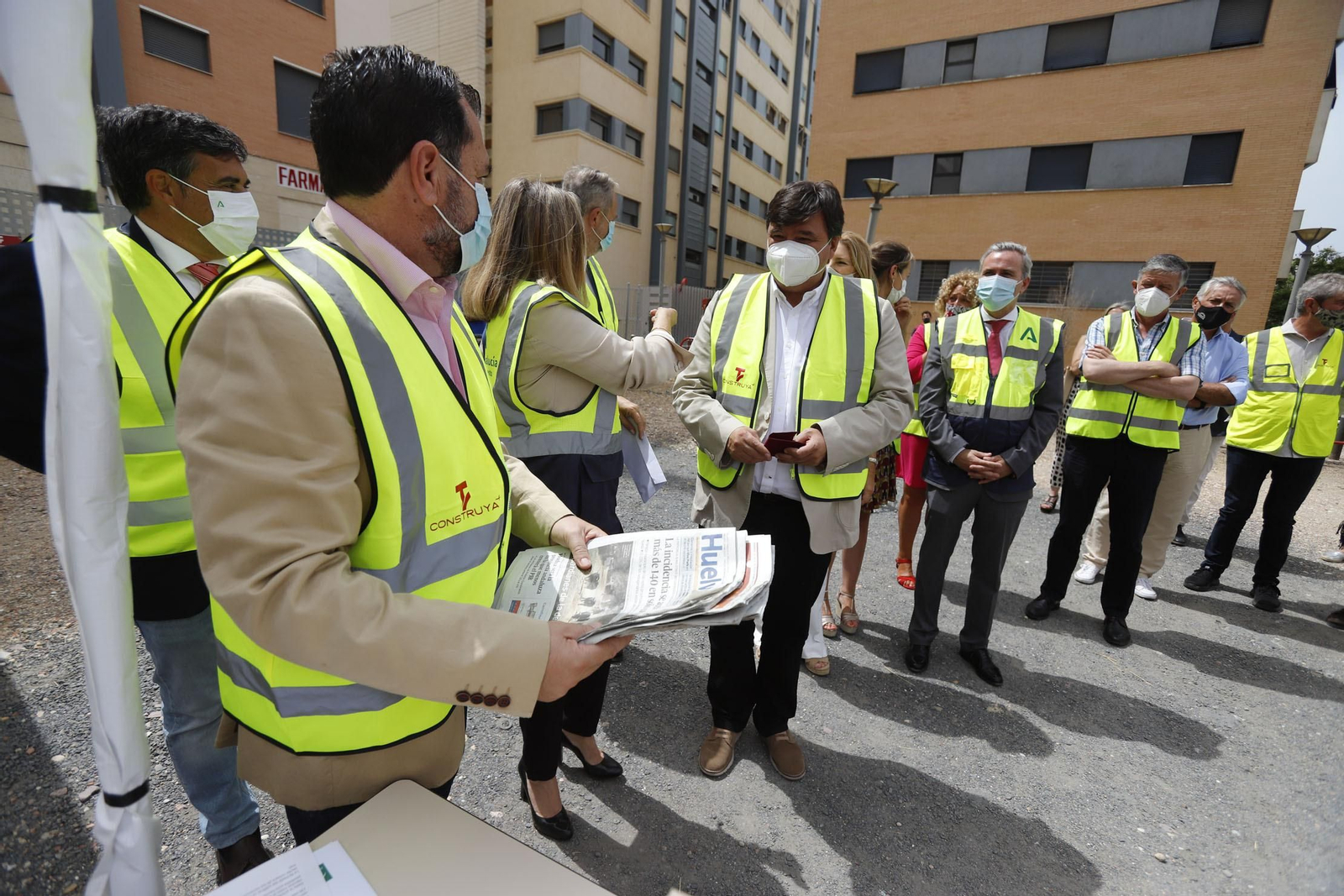 Imágenes del inicio de las obras de construcción de 48 viviendas protegidas en Huelva