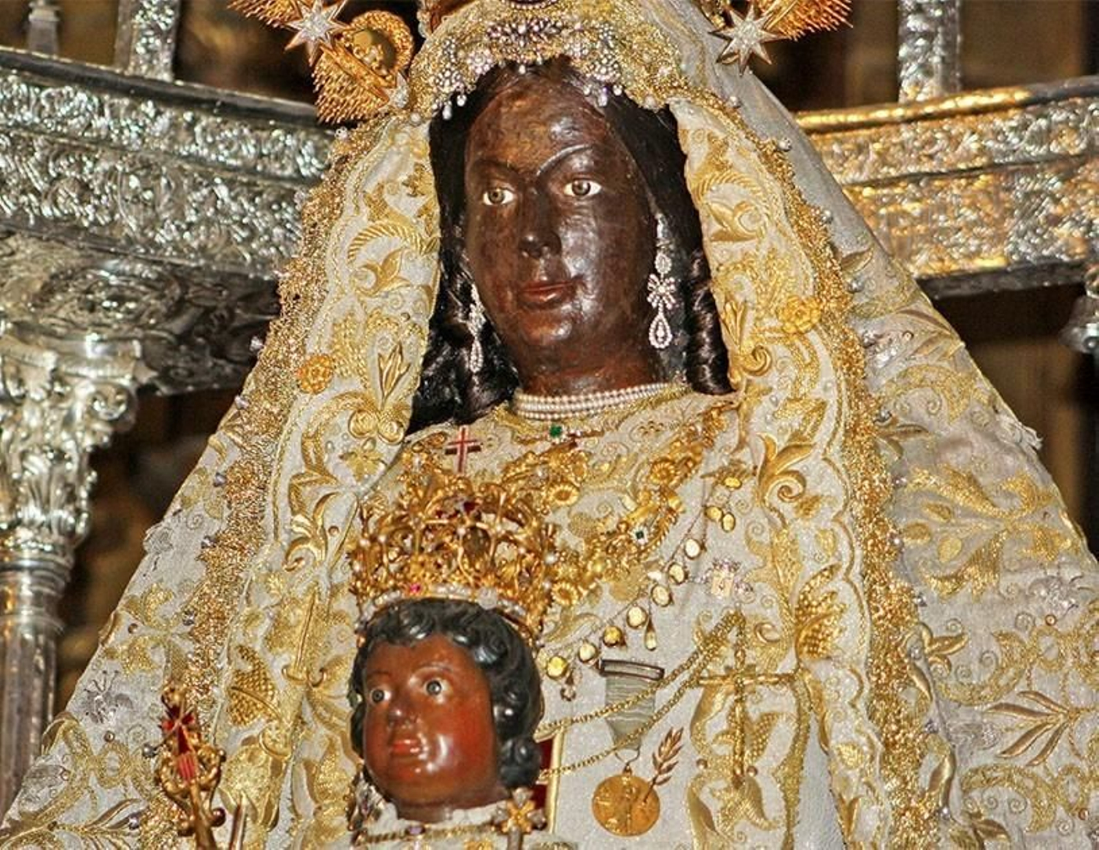 Imagen de la Virgen de la Merced, patrona de Jerez, que, según la tradición mercedaria, procede del convento de esa Orden fundado en Algeciras en el año 1345.