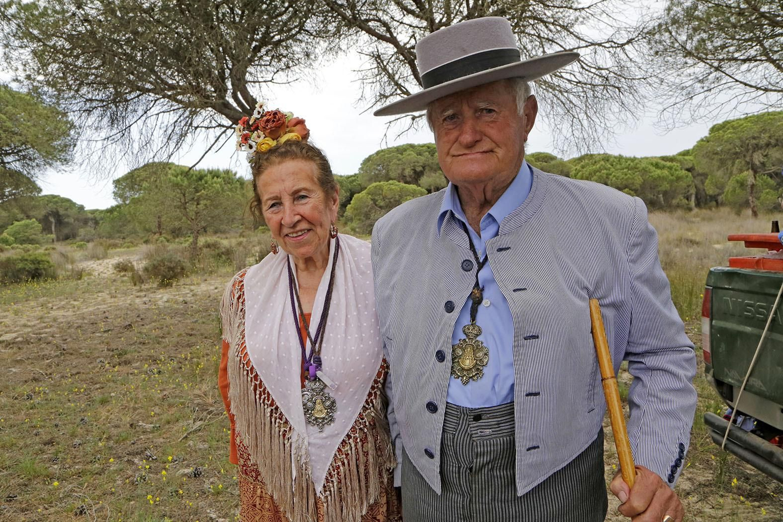 Isabel Alcón y su esposo Pepe Barrera en 'su' Coto de Doñana.