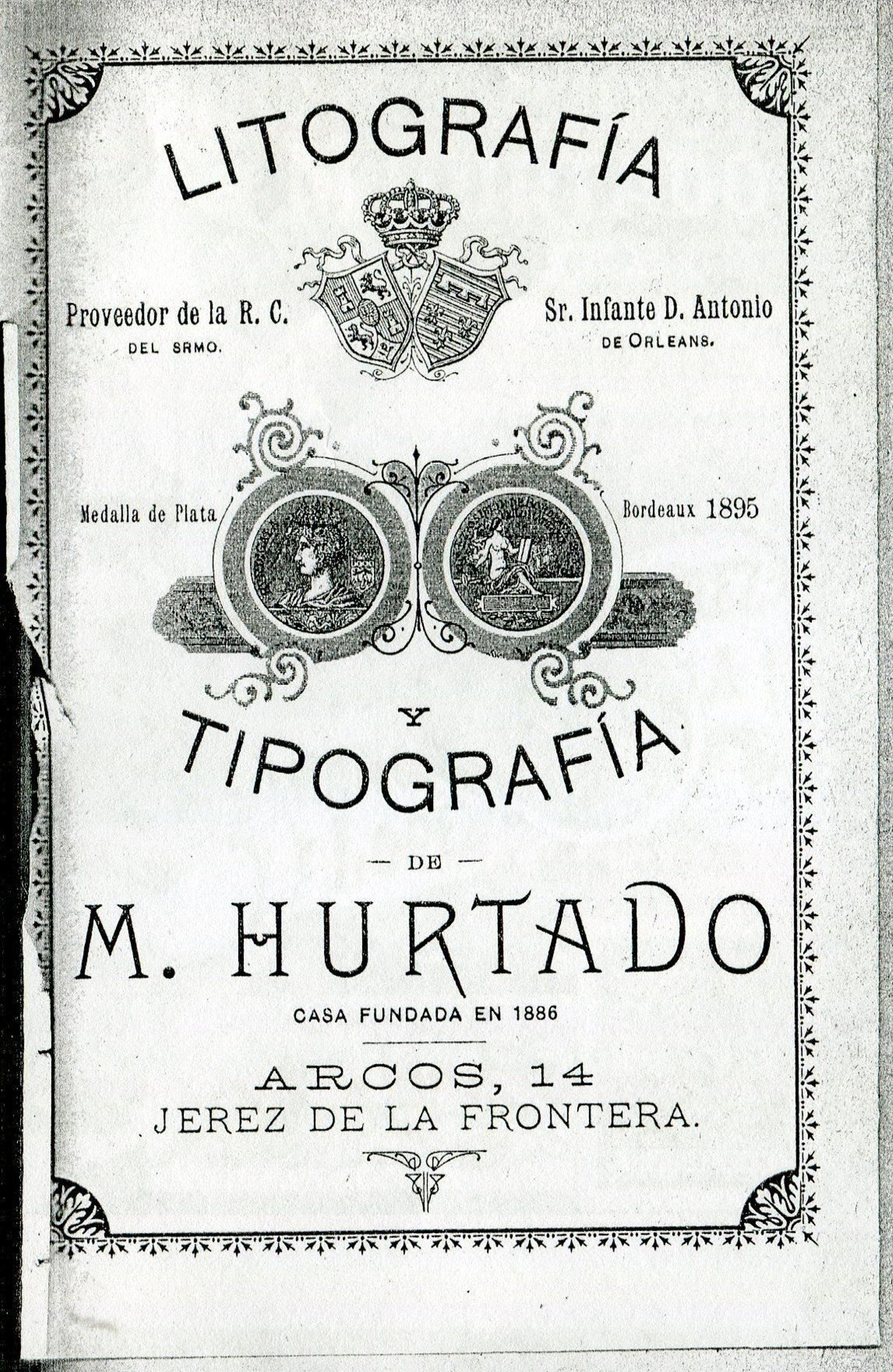 Litografía y tipografía Hurtado, en calle Arcos. Litografía y tipografía Hurtado, en calle Arcos.