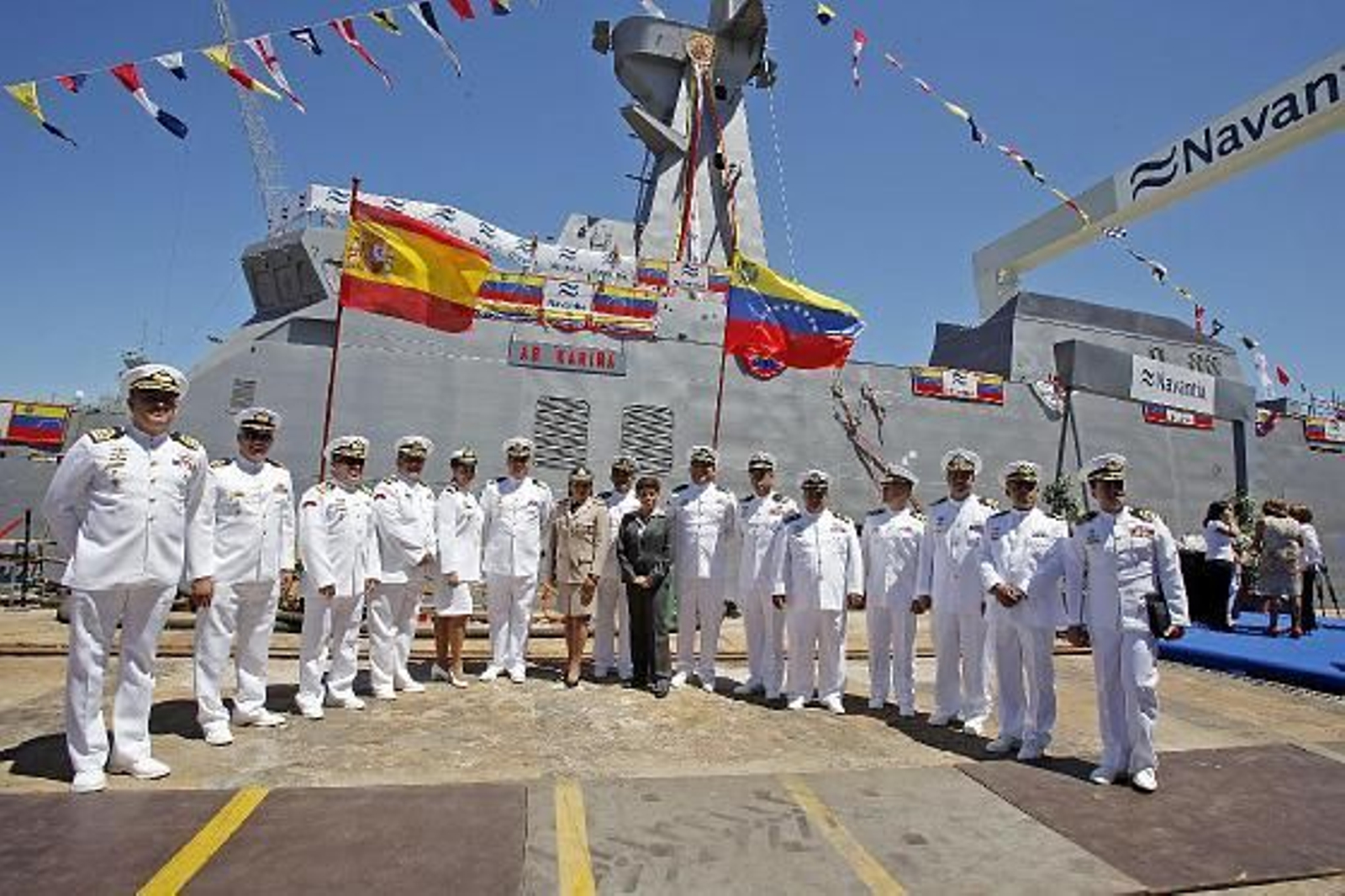 Botadura en el astillero de Puerto Real de la patrullera oceánica de vigilancia de la Zona de Exclusión Económica 'Kariña', construida por Navantia para la Armada bolivariana de Venezuela

Foto: Jesus Marin