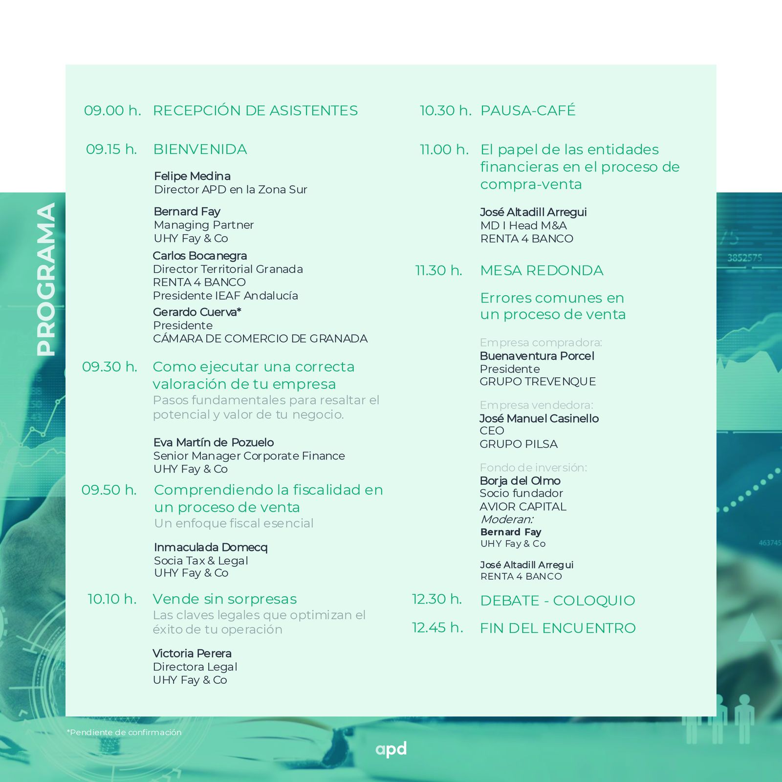 Programa de actividades del encuentro.