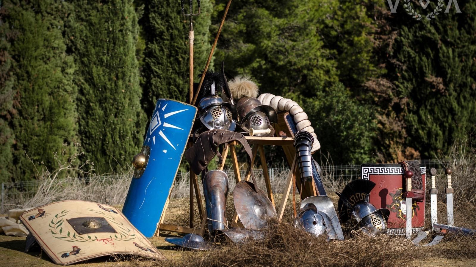 Utensilios de los gladiadores.