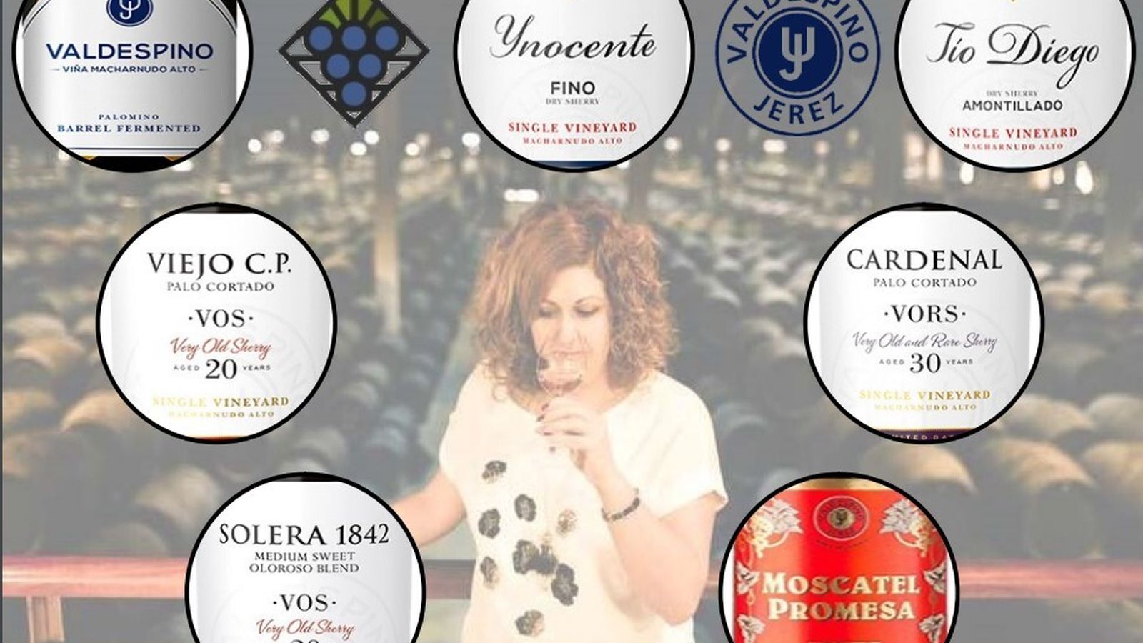 Mantel de la cata de Valdespino en la Sociedad Jerezana del Vino.