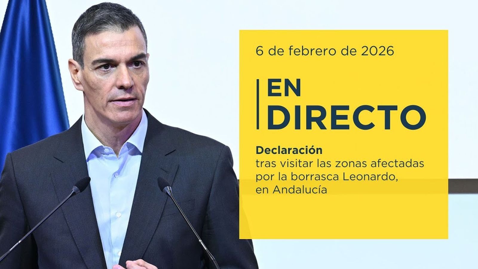 Pedro Sánchez declara tras visitar las zonas afectadas por la borrasca Leonardo, en Andalucía