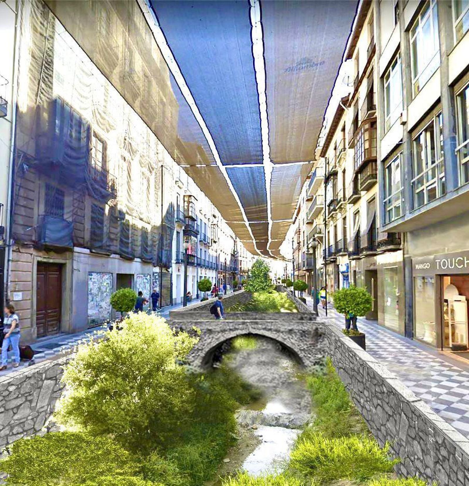 Fotos: así quedaría el río Darro por el centro de Granada sin el embovedado