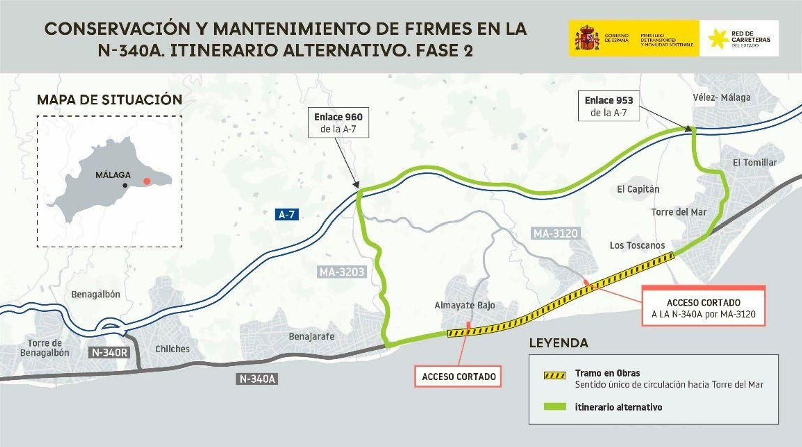 Mapa del recorrido itinerario durante la segunda fase.