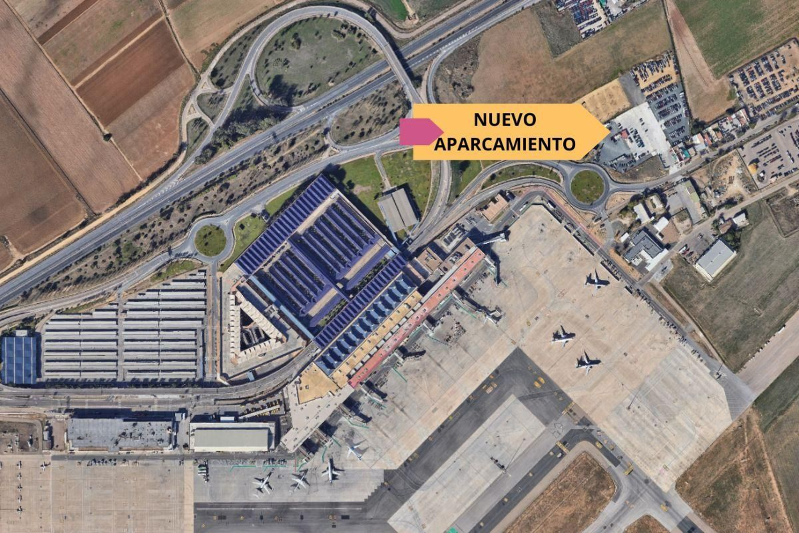 Nuevo aparcamiento en el Aeropuerto de Sevilla