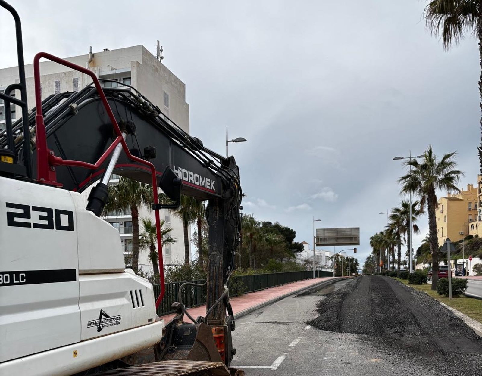 Las obras del Autovía del agua en Benalmádena.