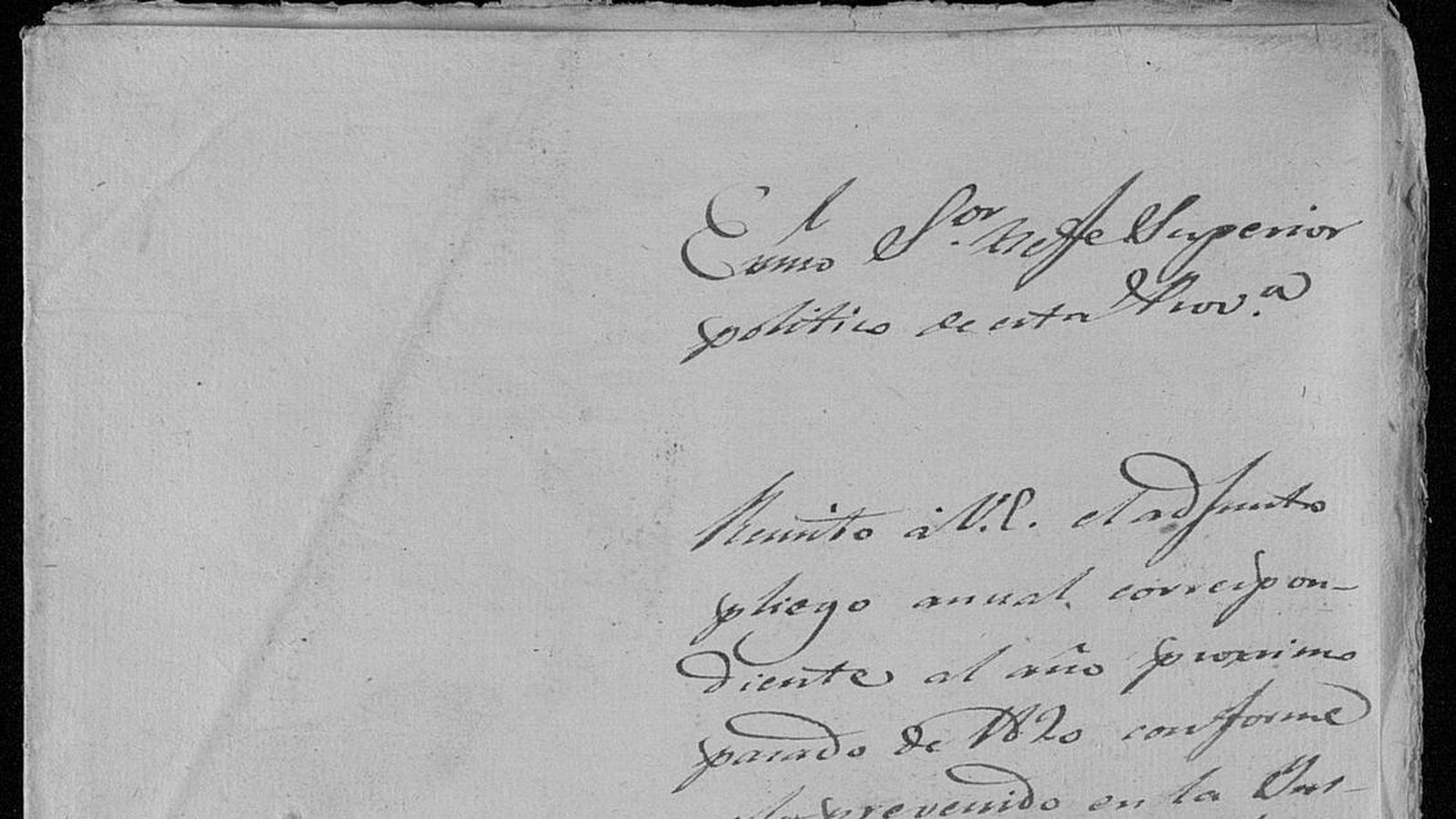 Escritos enviado desde Fuenteheridos hace dos siglos.