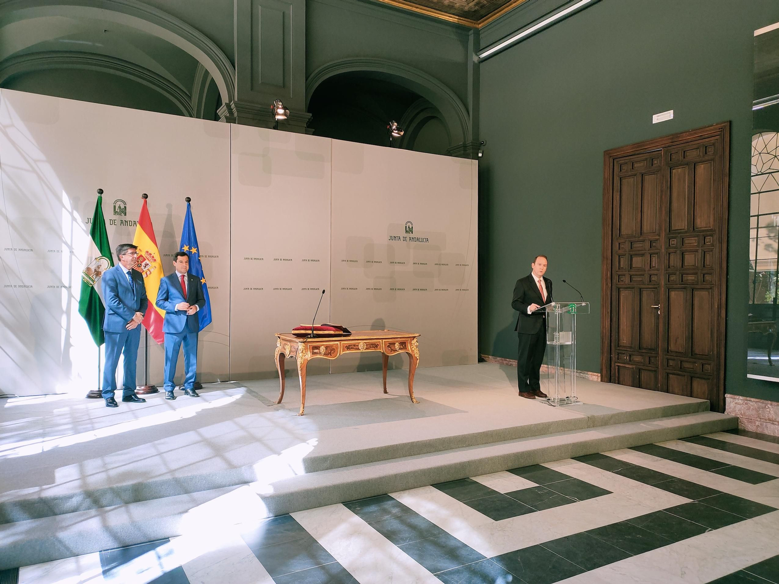 José Ignacio García durante su toma de posesión como nuevo rector de la UNIA.