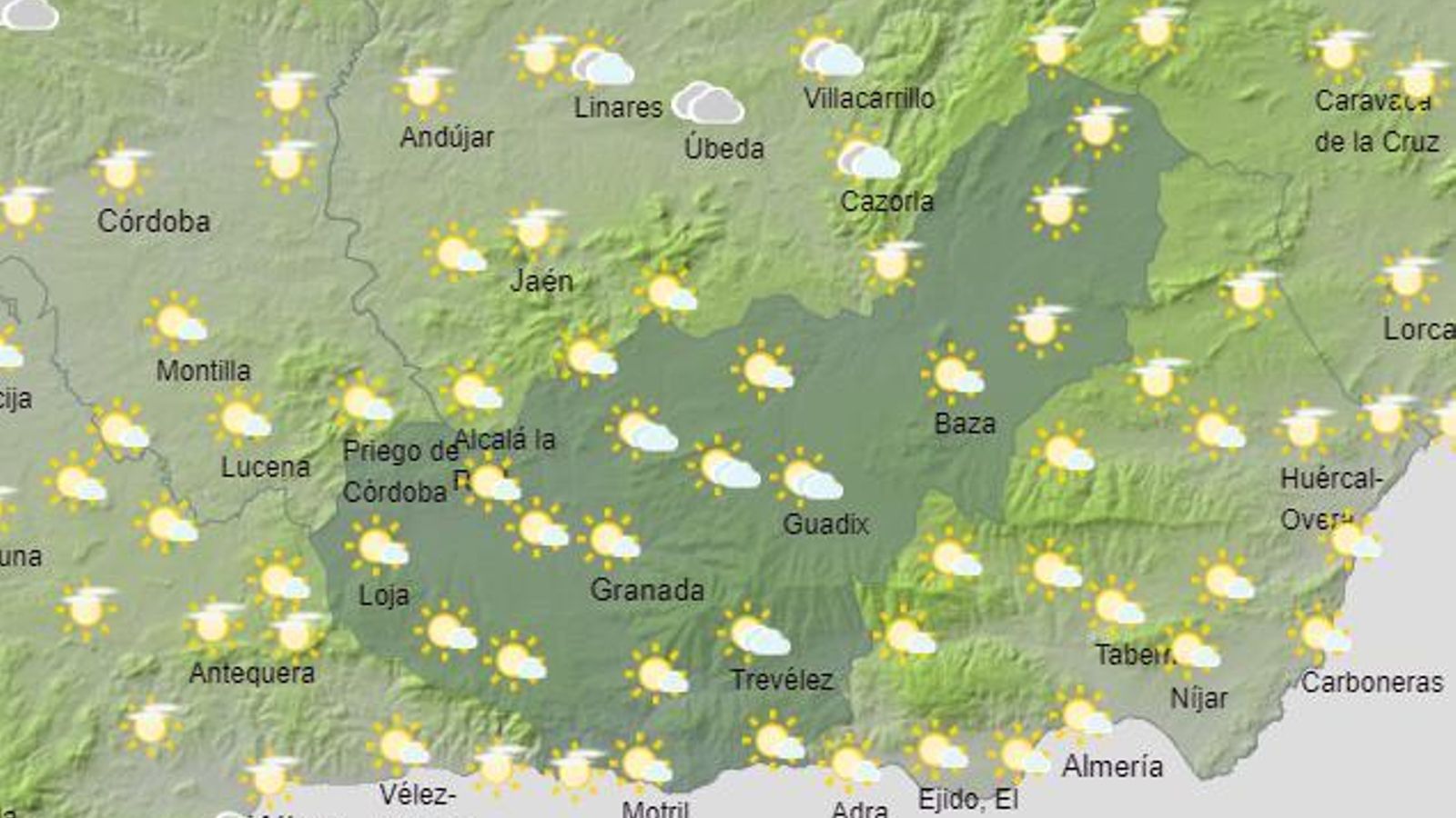 La AEMET pronostica cielos con intervalos nubosos en toda la provincia para el Viernes de Dolores