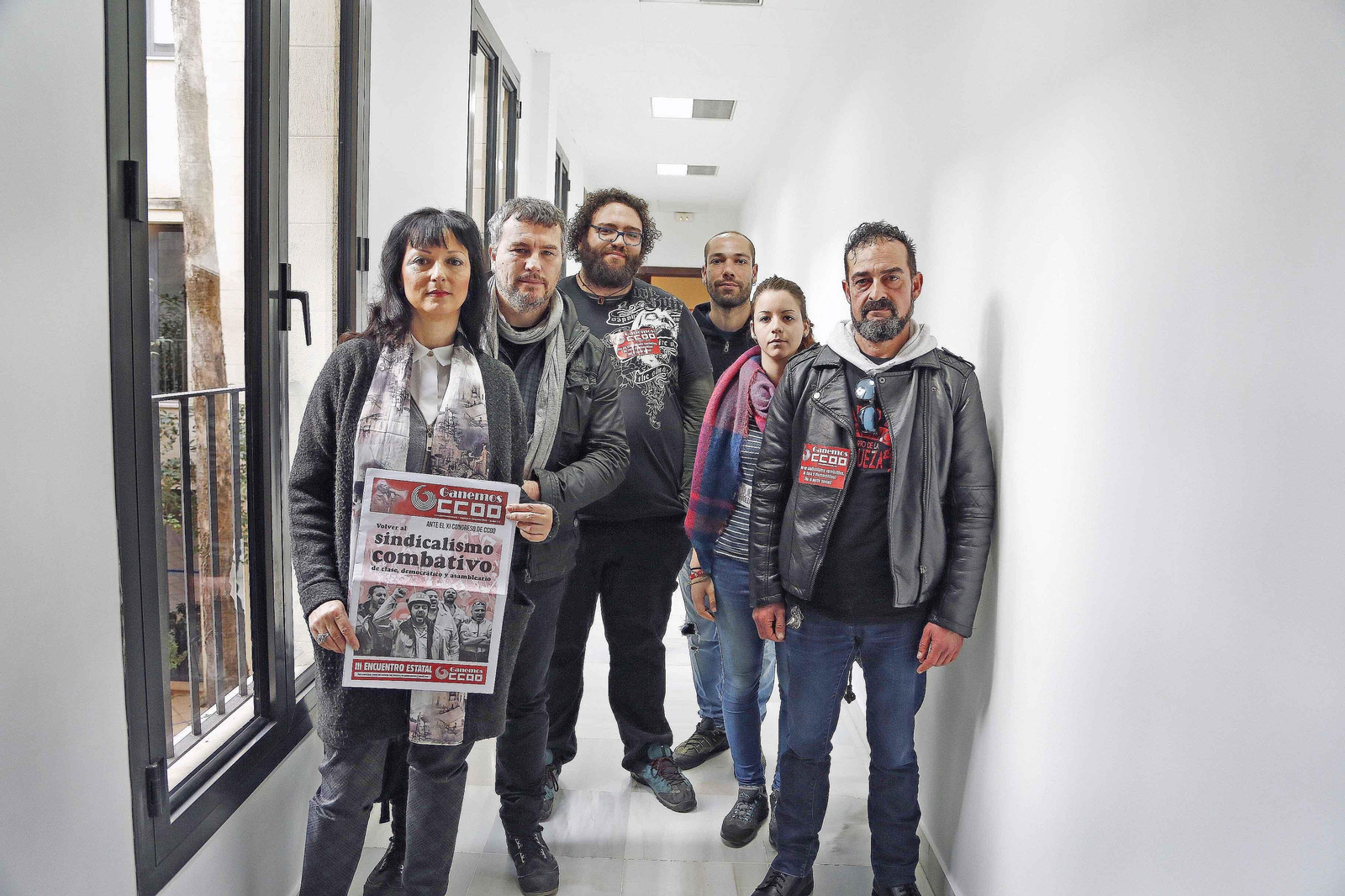 Los representantes de Ganemos CCOO, en la imagen apoyando a David Navarro, dijeron salir satisfechos del juicio.