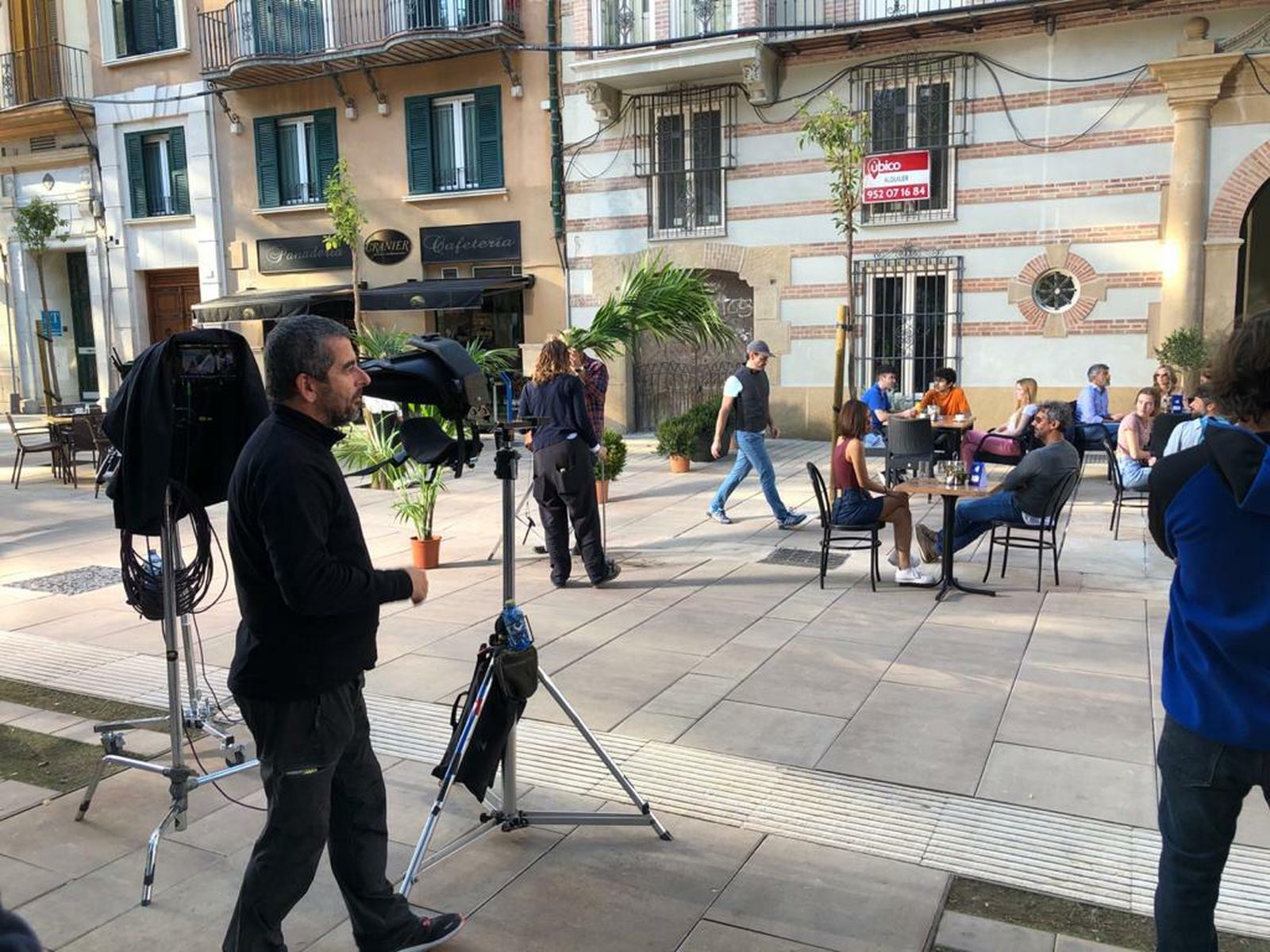 Momento del rodaje del anuncio