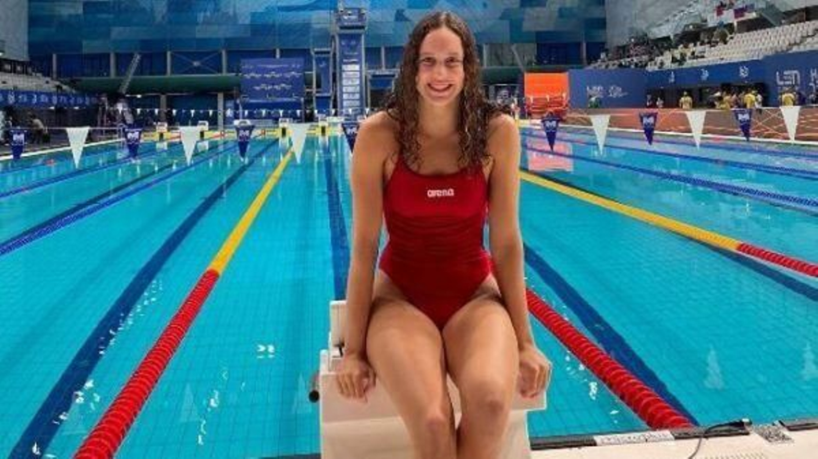 Alba Vázquez antes de iniciar una competición.