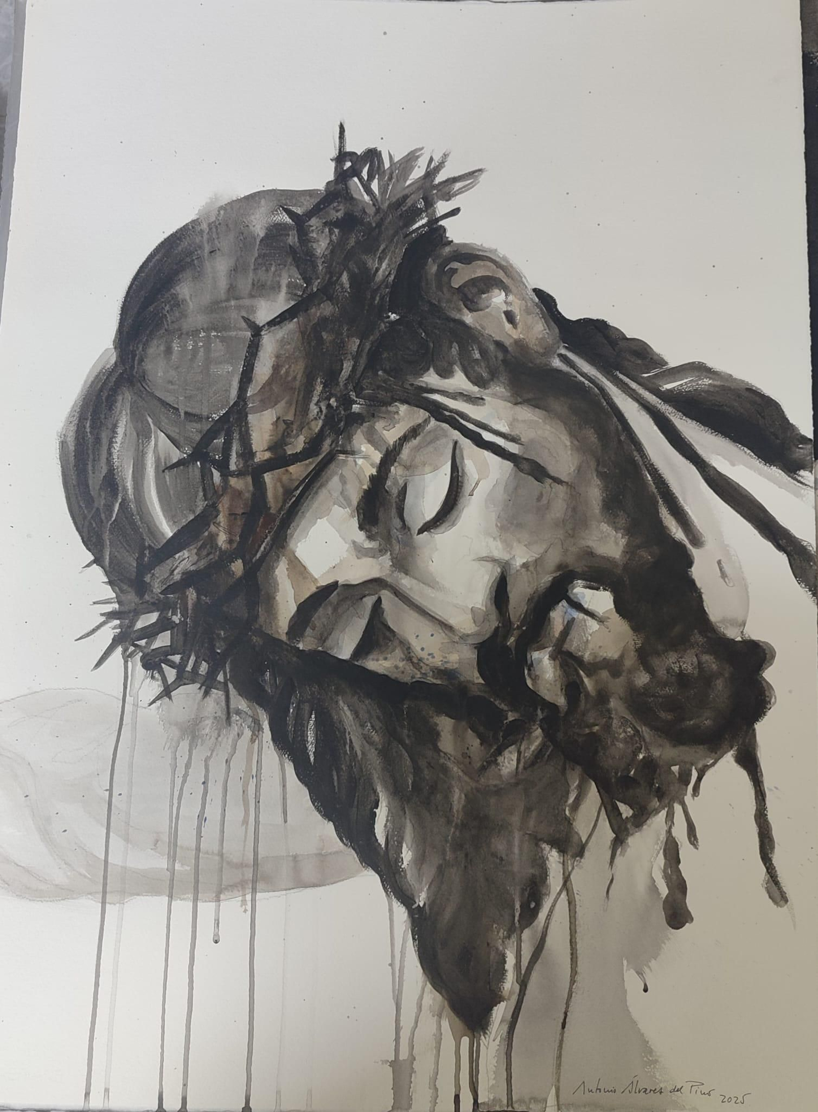 El Cristo de la Fundación de los Negritos, pintado por Antonio Álvarez del Pino.