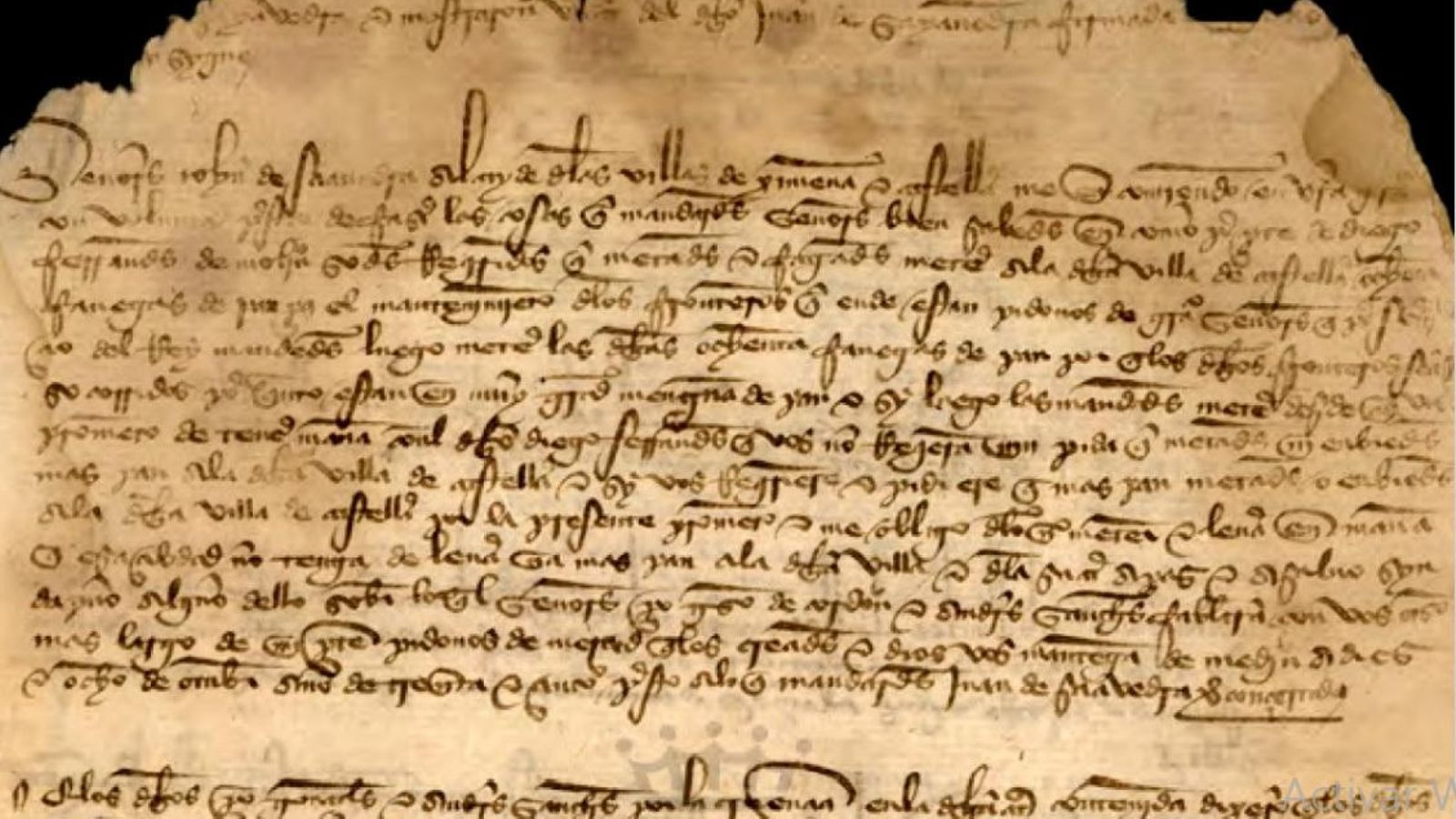 Carta de don Juan de Saavedra al concejo de Jerez, fechada el 18 octubre de 1435, en la que solicita el envío de 80 fanegas de trigo para mantenimiento de los defensores de Castellar.