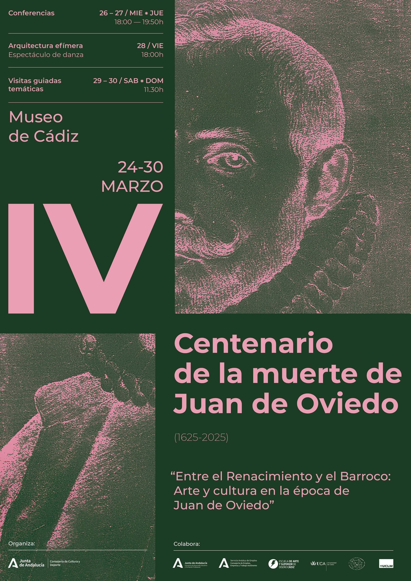 Cartel completo de las actividades del Museo de Cádiz por el IV centenario de la muerte de Juan de Oviedo.