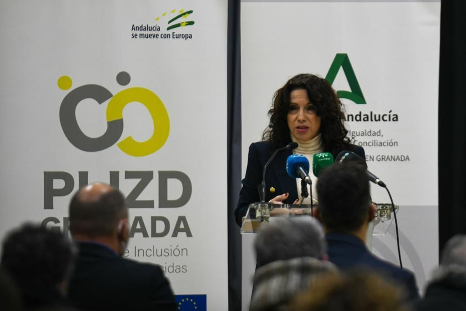 La consejera de Igualdad y Políticas Sociales, Rocío Ruiz, durante la rueda de prensa en Granada.