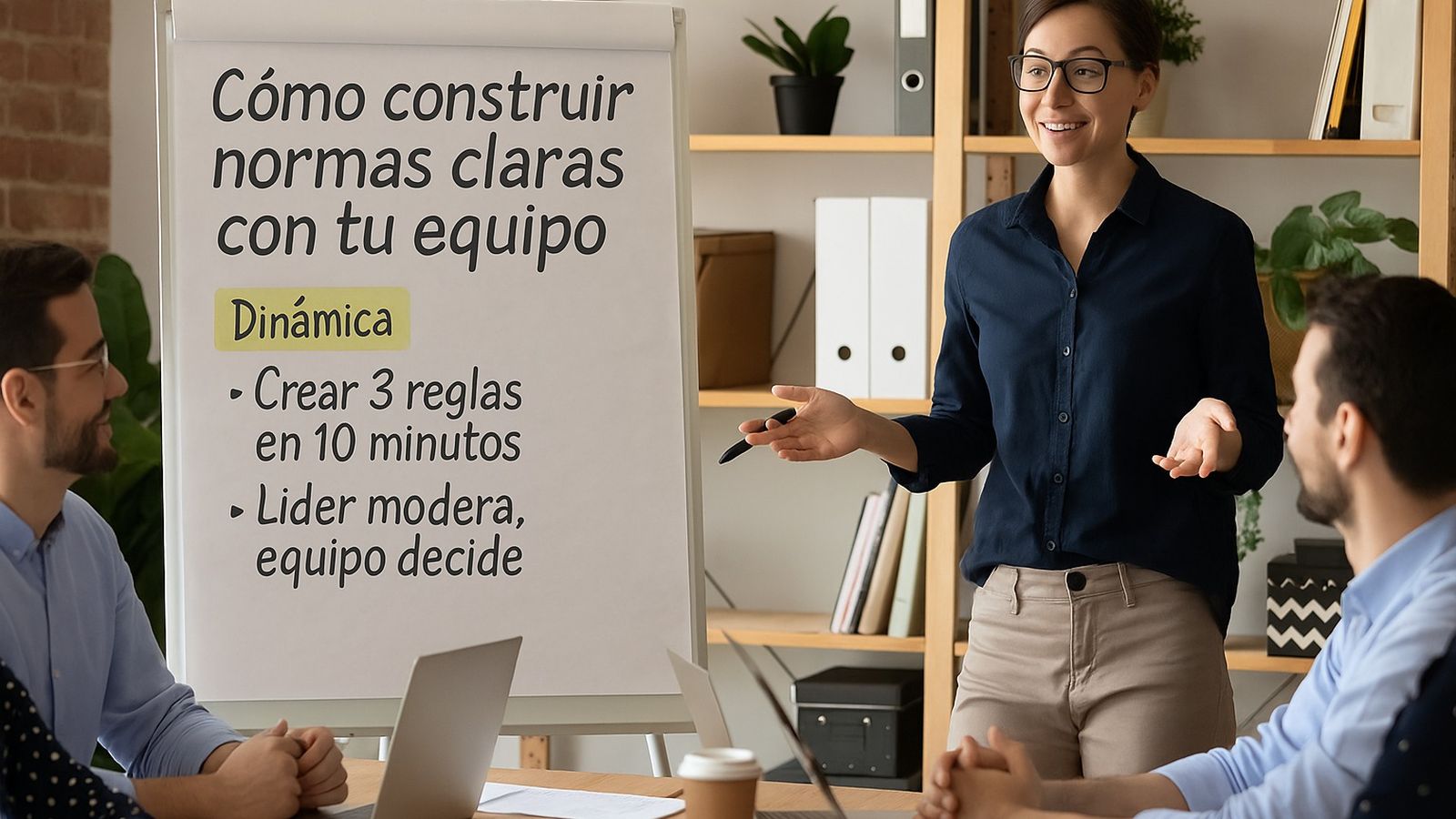 Reunión de equipo y normas claras.