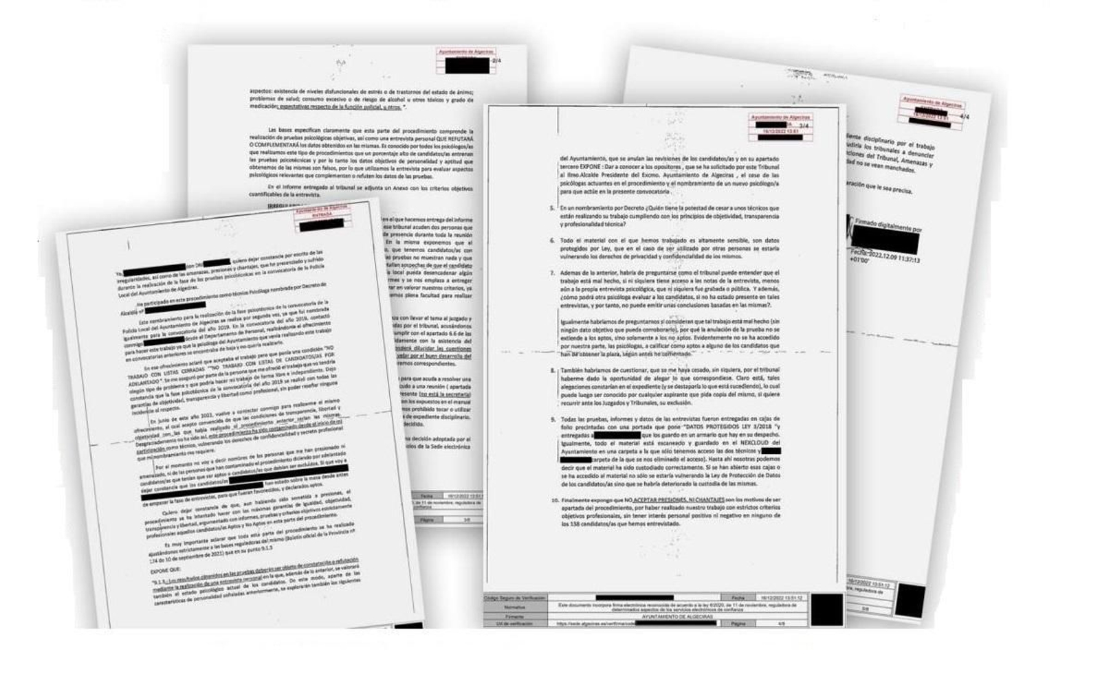 Reproducción del burofax remitido al alcalde de Algeciras.