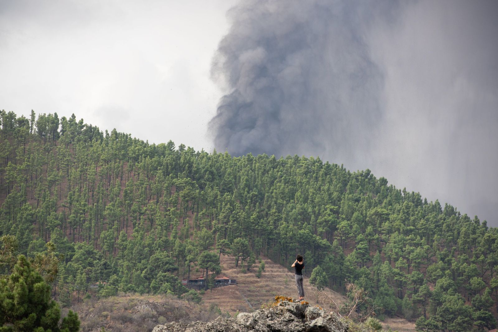 La Palma mira resignada un día más los estragos del volcán