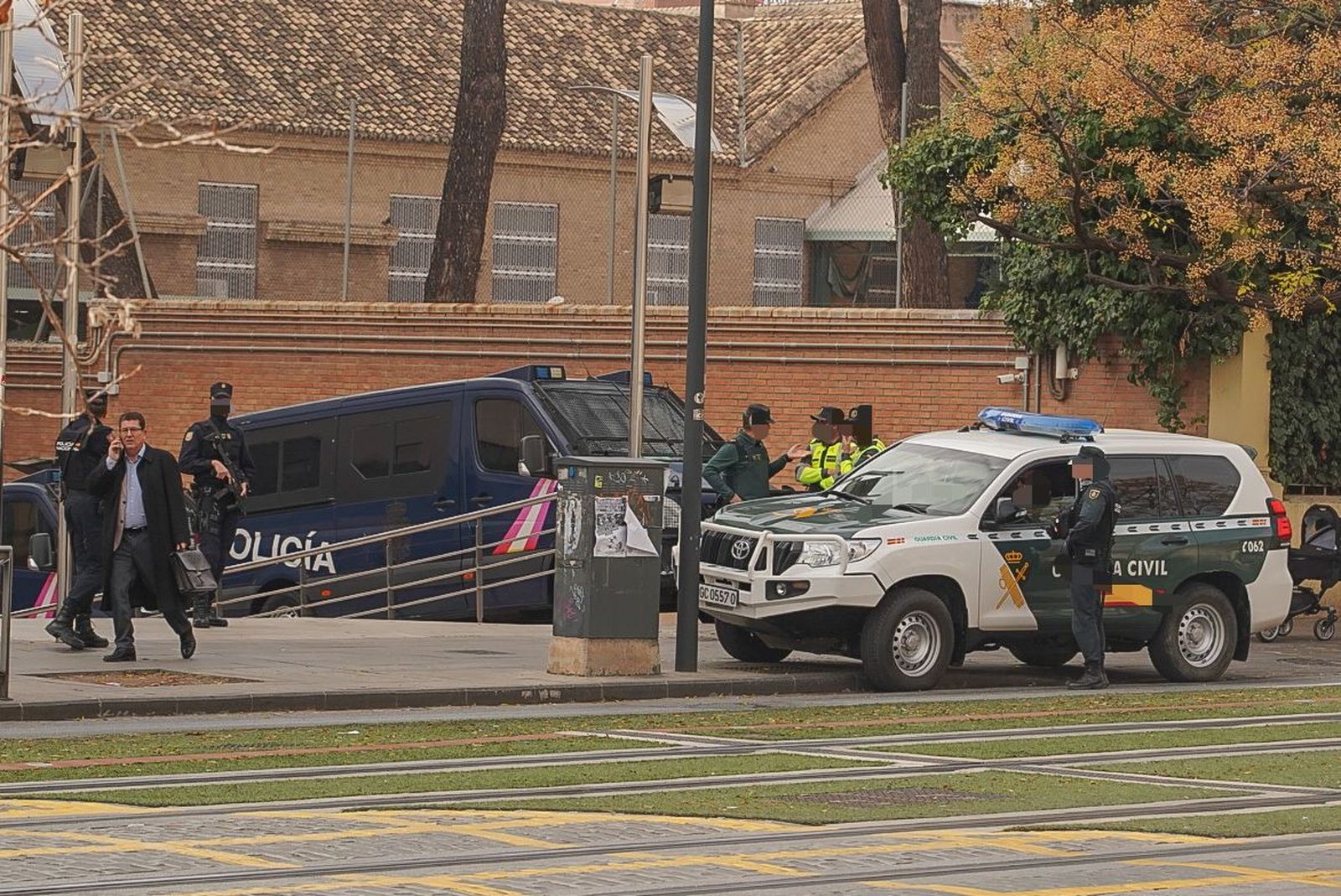 Policía Nacional y Guardia Civil desplegaron un gran dispositivo para evitar un nuevo intento de fuga el viernes