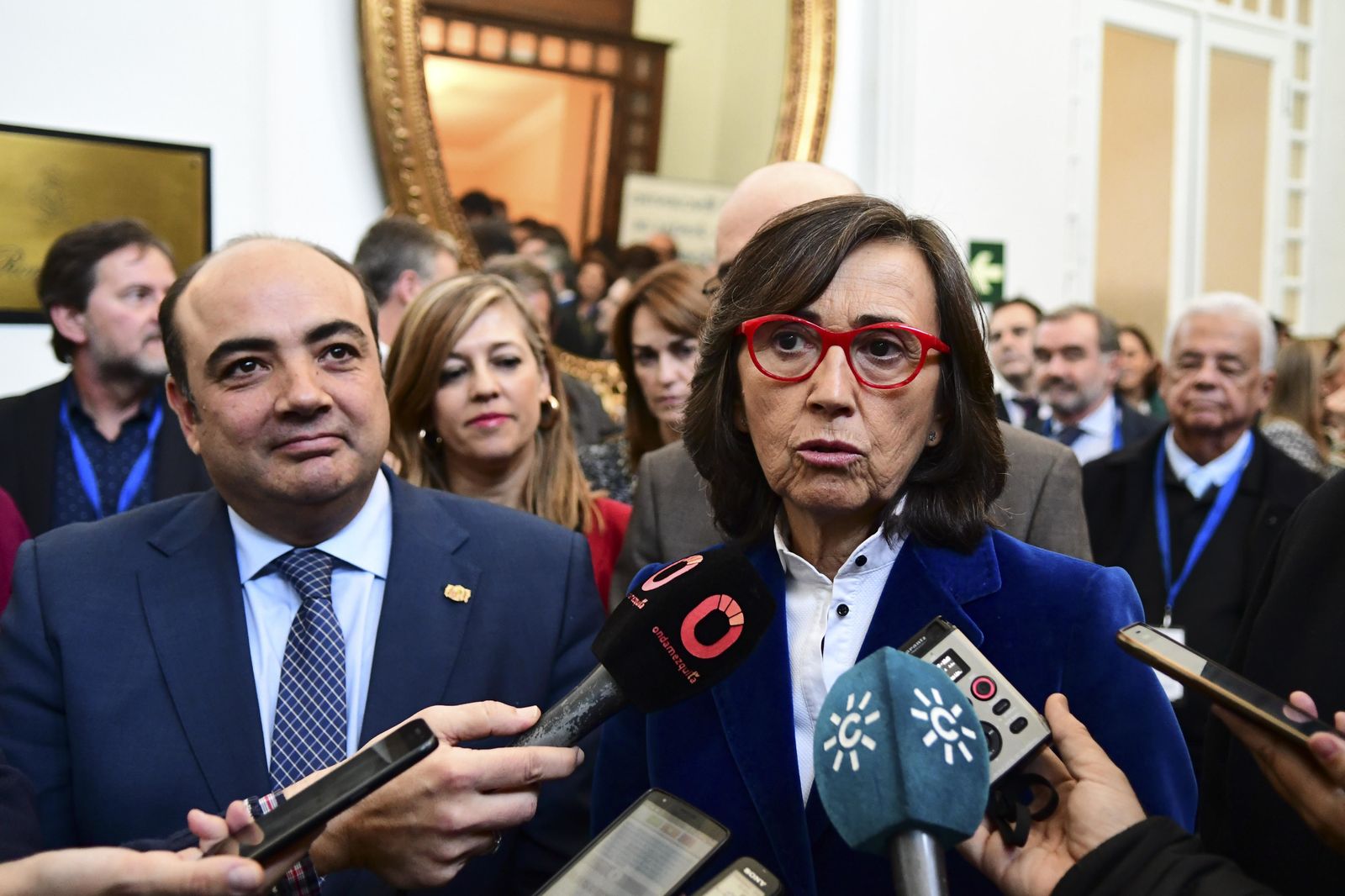 José Luis Garrido y Rosa Aguilar, ayer en el encuentro.