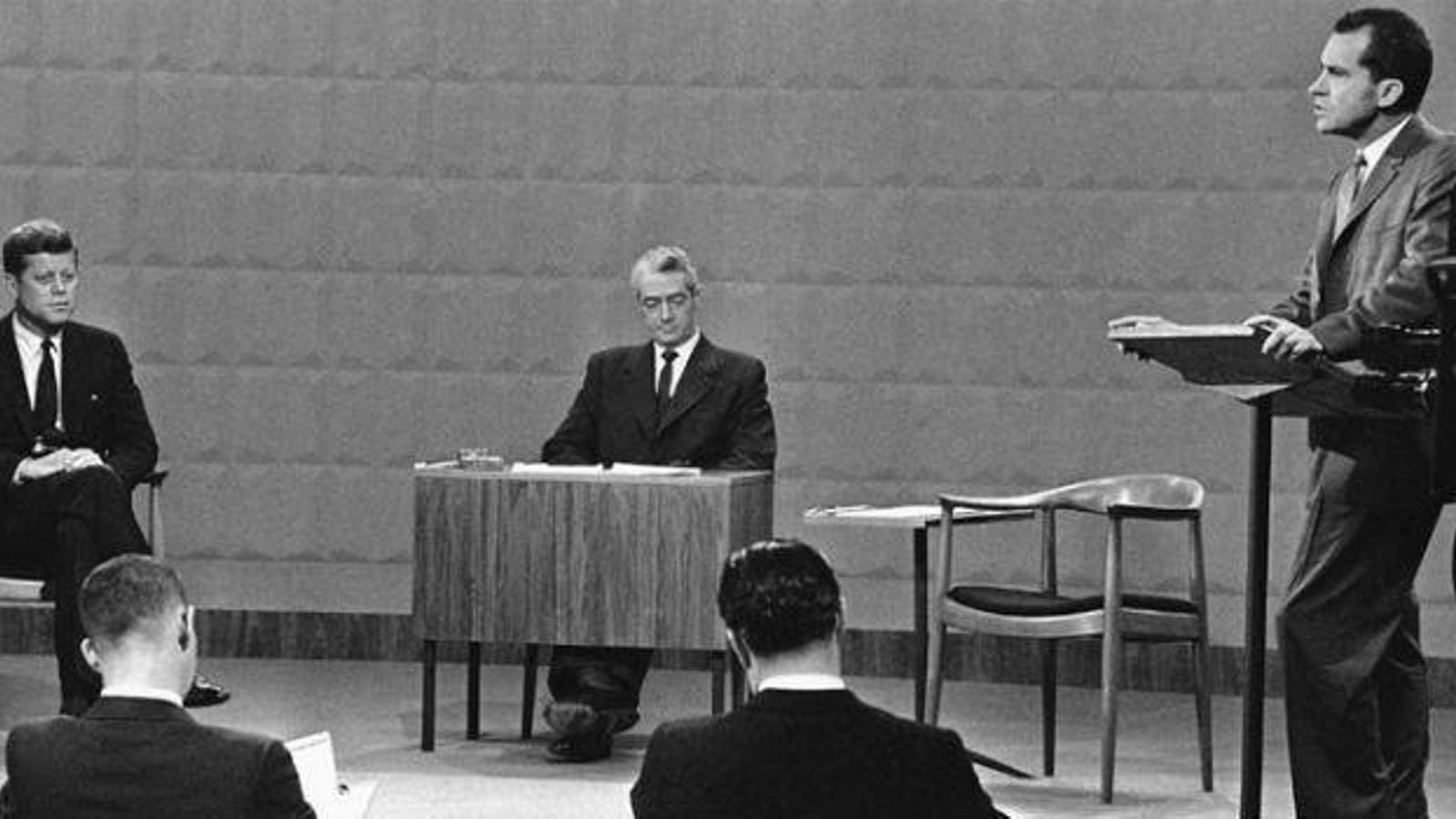 Nixon y Kennedy, frente a frente en su primer debate televisivo.