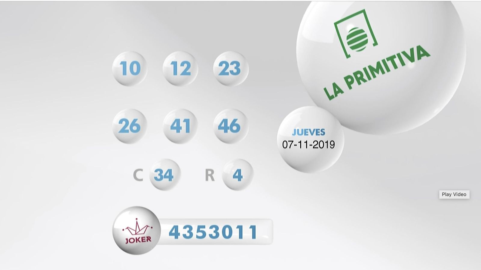 Resultado del sorteo de la Lotería Primitiva del 7 de noviembre