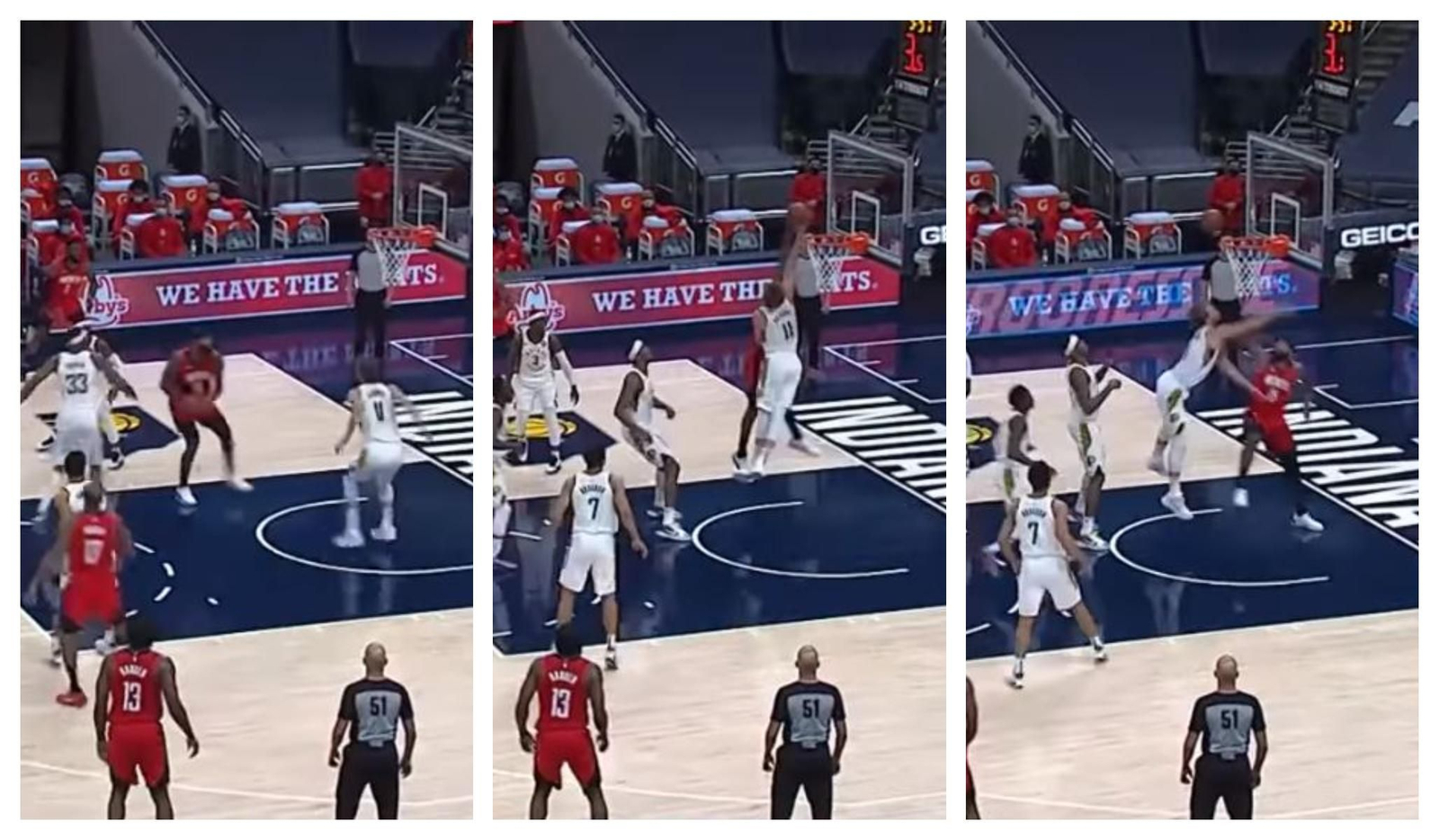 Secuencia del tapón de Domas Sabonis a DeMarcus Cousins.