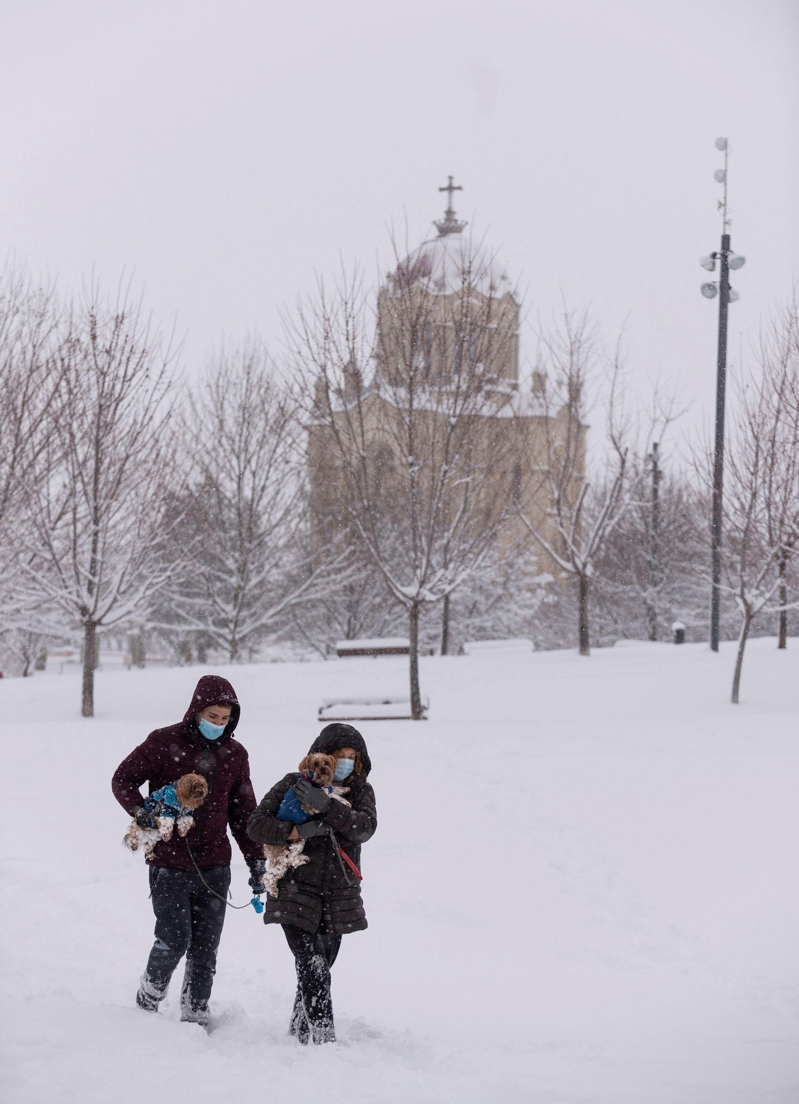 El segundo día del temporal 'Filomena' en imágenes: más nieve y caos