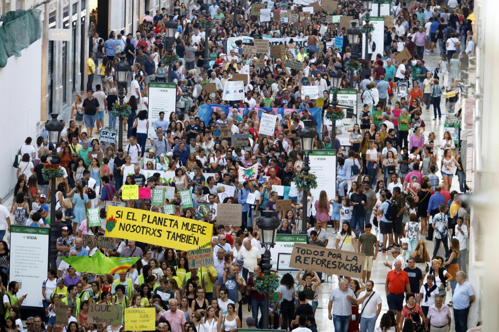 Manifestación en Málaga contra el cambio climático. Huelga Mundial por el Clima.