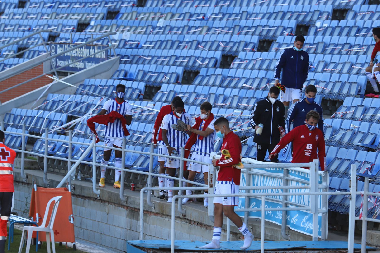 Las imágenes del Nuevo Colombino sin público por las restricciones del coronavirus