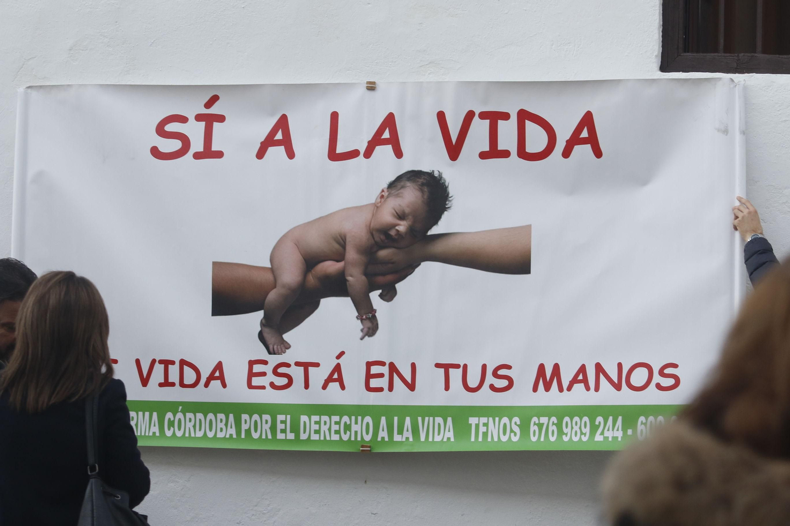 Cartel en una manifestación en Córdoba contra el aborto en 2019.