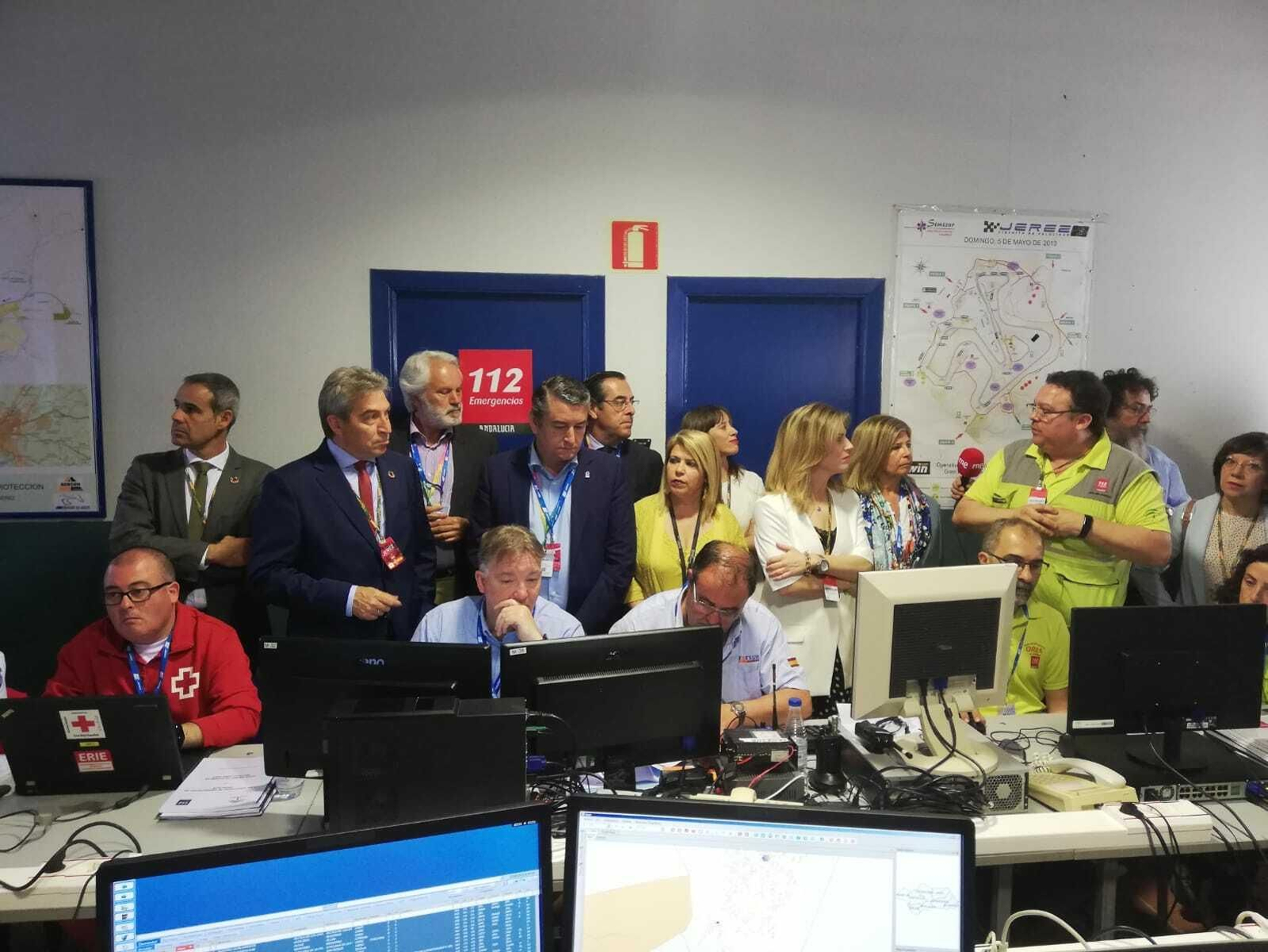 Autoridades y trabajadores durante la activación el Plan de Emergencias por el Gran Premio de Jerez Autoridades y trabajadores durante la activación el Plan de Emergencias por el Gran Premio de Jerez