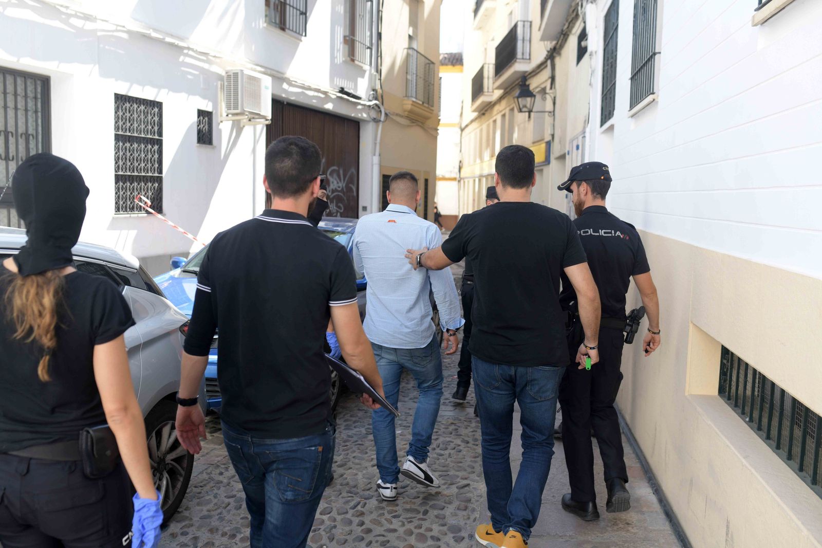 Un momento de la detención realizada por la Policía Nacional.