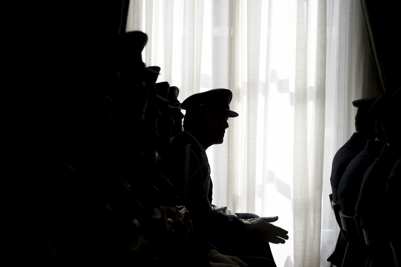 Varios agentes, durante un acto del día de la Policía.