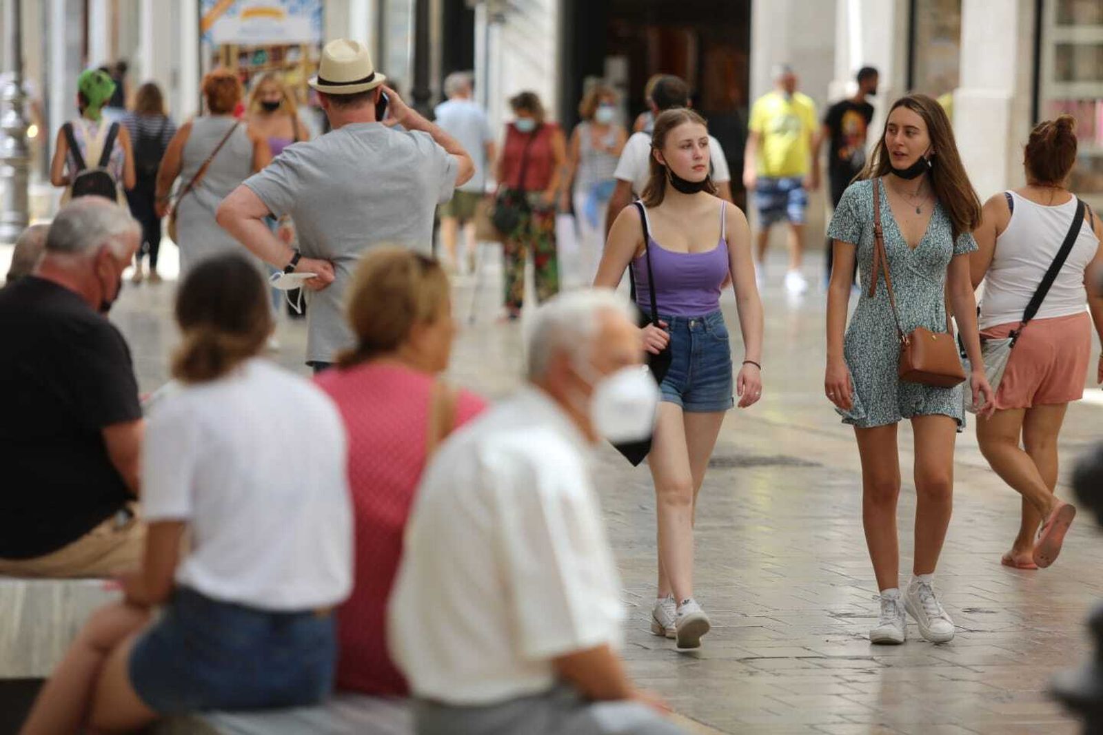 Ambiente este lunes en la calle Larios.