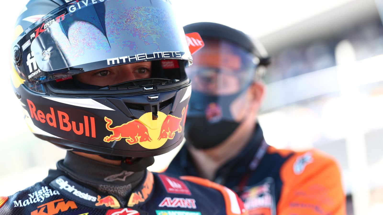 El joven murciano, concentrado antes de la carrera.